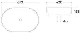Раковина Sintesi SIN-LVB-APP-402 60см белый